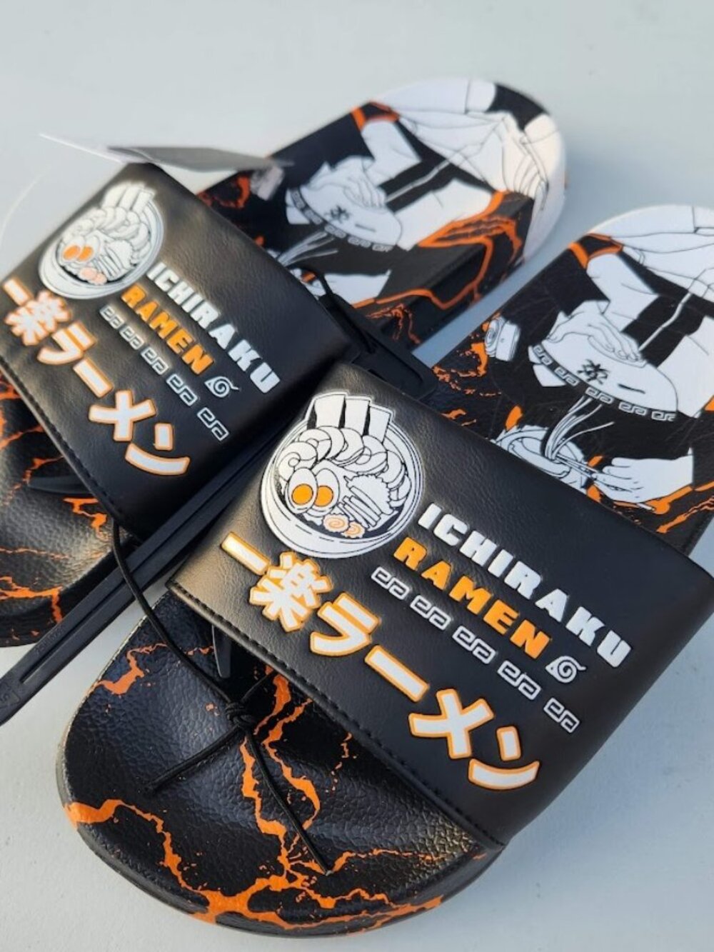 NEW Naruto Anime Ramen Men’s Size 7 Slippers Sandals Slides Shippuden Ichiraku R
